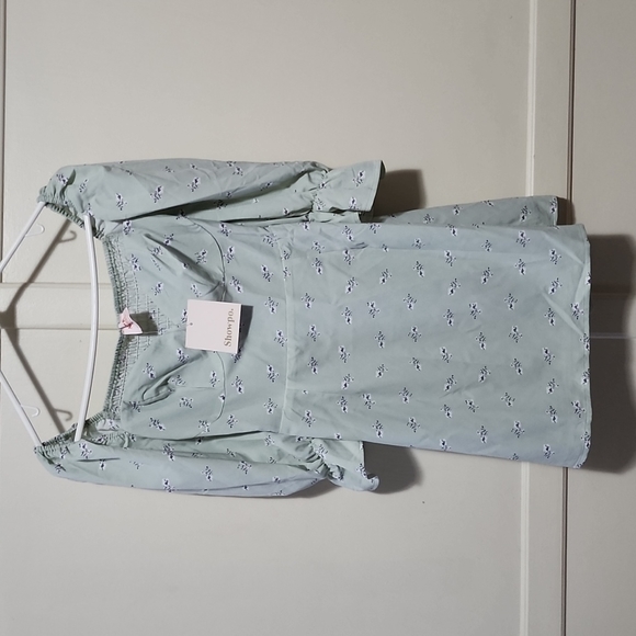 The Night Dress in Mint Floral - Picture 3 of 7